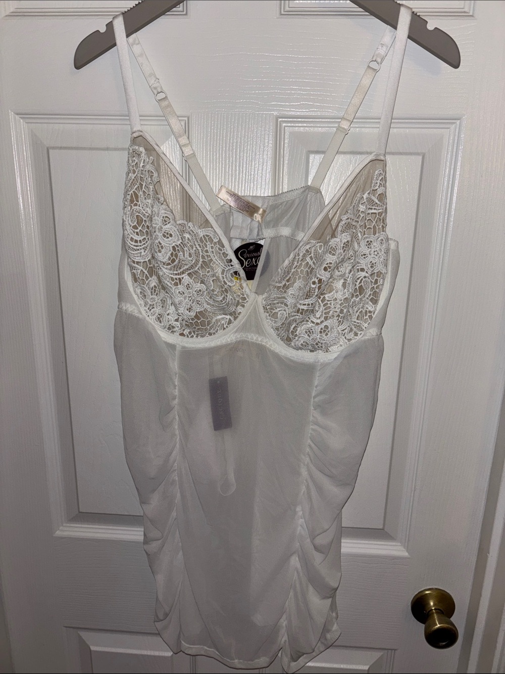 Lane Bryant White Sheer Lace Slip Chemise